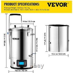 VEVOR Electric Brewing System, 9.2 Gal/35 L Brewing Pot, All-in-One Home Beer Br