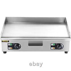 VEVOR Electric Countertop Flat Top Griddle Stainless Steel with Drip Hole