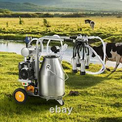 VEVOR Electric Cow Milking Machine Milking Equipment 25L 304 Stainless Steel