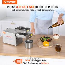 VEVOR Electric Oil Press Machine 700W Stainless Steel Oil Extractor Sesame Seeds