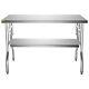Vevor Folding Work Prep Table Stainless Steel With Undershelf -48 X 30 In