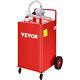 Vevor Fuel Caddy Fuel Storage Tank 30 Gallon 4 Wheels With Manuel Pump, Red