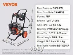 VEVOR Gas Pressure Washer, 3600 PSI 2.6 GPM For Cleaning Cars, Homes, Driveways