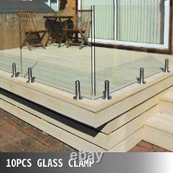 VEVOR Glass Railing Clamp Spigot Glass Railing 10PCS Glass Clamp Stainless Steel