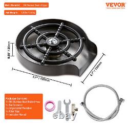 VEVOR Glass Rinser 10-Hole 360° Rotating Stainless Steel Washer ABS Cup Holder