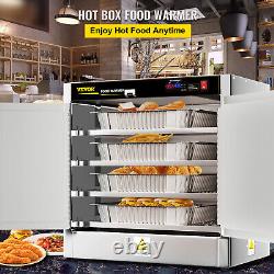 VEVOR Hot Box Food Warmer 25x15x24 4 Removable Shelves withFood Boxes & Gloves