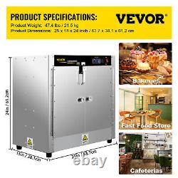 VEVOR Hot Box Food Warmer 25x15x24 4 Removable Shelves withFood Boxes & Gloves