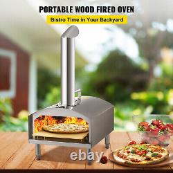VEVOR Outdoors Portable Pizza Oven Pellet Grill Wood BBQ Smoker Food Grade SS
