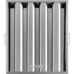 VEVOR Pack of 6 Hood Filters 19.5W x 24.5H Inch, 430 Stainless Steel 4 Grooves C