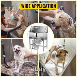 VEVOR Pet Grooming Bath Tub Dog Wash Tub 38/34 Stainless Steel Shower Salon