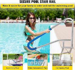 VEVOR Pool Rail Pool Railing 54x36 Pool Handrail Stainless Steel With Grip Cover