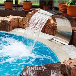 VEVOR Pool Waterfall Fountain Stainless Steel Fountain 15.4 x 7.9 x 1.5 Silve