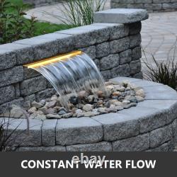 VEVOR Pool Waterfall Fountain Stainless Steel Water Feature Garden Waterfall