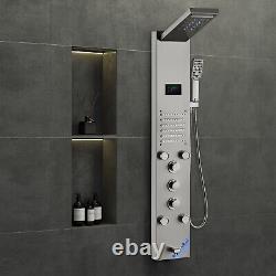 VEVOR Shower Panel Tower System 6 Modes Hydroelectricity LED Stainless Steel