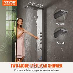 VEVOR Shower Panel Tower System Stainless Steel 4 Modes Rainfall Waterfall Jets