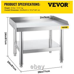 VEVOR Stainless Steel Equipment Grill Stand, 24 x 28 x 24 Inches Stainless Table