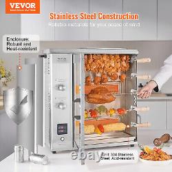 VEVOR Stainless Steel Gas Shawarma Grill Machine 2 Burner Gyro Kebab Machine