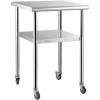 Vevor Stainless Steel Prep Table, 24 X 24 X 36 Inch, 600lbs Load Capacity Heavy