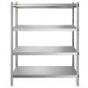Vevor Stainless Steel Shelving 46.8x18.5 Inch 4 Tier Adjustable Shelf Storage Un