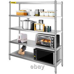 VEVOR Stainless Steel Shelving Heavy Duty Kitchen Shelf 4/5Tier Solid/Perforated