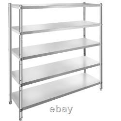 VEVOR Stainless Steel Shelving Heavy Duty Kitchen Shelf 4/5Tier Solid/Perforated