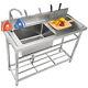 Vevor Stainless Steel Utility Sink Single Bowl Withworkbench 39.4 X 19.1 X 37.4 In