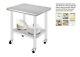 Vevor Stainless Steel Work Table With Wheels 24 X 30 Prep Table With Casters