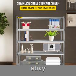 VEVOR Storage Shelf 5-Tier Stainless Steel Shelving Unit with Adjustable Height