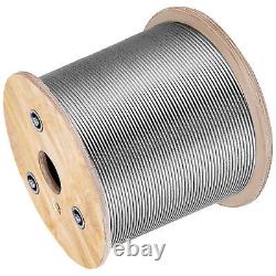 VEVOR T304 3/16 Stainless Steel Cable 7x19 500ft Steel Wire Rope Winch Cable