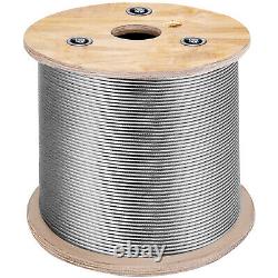 VEVOR T304 3/16 Stainless Steel Cable 7x19 500ft Steel Wire Rope Winch Cable