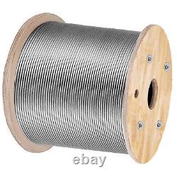 VEVOR T316 1000ft Stainless Steel Cable 1/8 1x19 Wire Rope Cable Railing