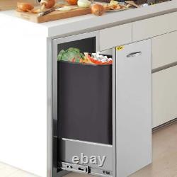 VEVOR Trash Drawer With Handle 13.6Wx26Hx19.3D Sliding Rails Stainless Steel