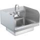 Vevor Wall Mount Hand Wash Sink 17x 15 Stainless Steel With Faucet & Splash Nsf