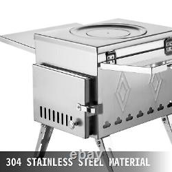 VEVOR Wood Burning Stove Stainless Steel Tent Camping Stove 113 High withChimney