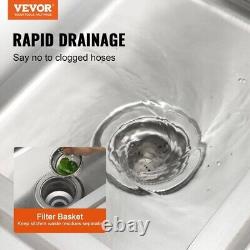 Vevor Stainless Steel Utility Sink 1 Compartment 16 x 13 x 8.7 in. Commercial