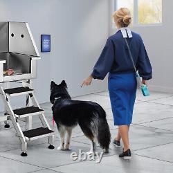 Baignoire de toilettage pour chien chat animal de compagnie VEVOR 34 en acier inoxydable avec station de lavage et escalier