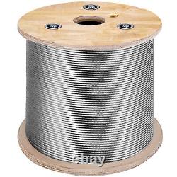 Câble de treuil en acier inoxydable VEVOR T304 3/16 7x19 500ft en câble métallique
