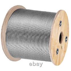Câble de treuil en acier inoxydable VEVOR T304 3/16 7x19 500ft en câble métallique