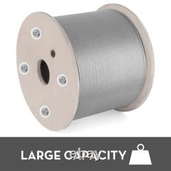 Câble en acier inoxydable VEVOR T316 1/8 3/16 5/32 Corde de fil 1x19 500,1000FT