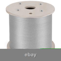 Câble en acier inoxydable VEVOR T316 1/8 3/16 5/32 Corde de fil 1x19 500,1000FT
