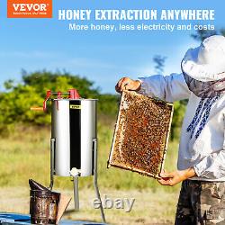 Extracteur de miel manuel VEVOR Équipement d'apiculture 2/4 cadres en acier inoxydable