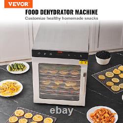 Machine à déshydrater les aliments VEVOR 10 plateaux en acier inoxydable 800W pour sécher la viande et les fruits