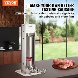 Machine à farcir les saucisses VEVOR 7L 15lbs Fabricant de saucisses Remplisseur de viande en acier inoxydable