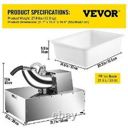 Machine à glace commerciale VEVOR, machine à glace pilée en acier inoxydable