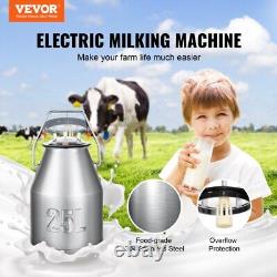 Machine à traire les vaches électrique VEVOR Équipement de traite 25L en acier inoxydable 304
