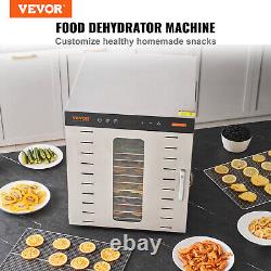 Machine de déshydratation alimentaire VEVOR 10 plateaux en acier inoxydable 1000W pour sécher la viande et les fruits