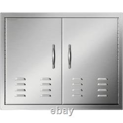 Portes de cuisine extérieure Mophorn, 30W x 21H pouces, Double porte en acier inoxydable 304