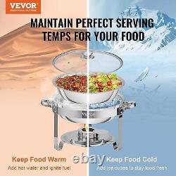 Service de buffet de plat de réchauffement VEVOR, ensemble de 4 Qt 2 Pack, chauffe-plat en acier inoxydable avec 2 couvercles complets