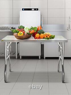 Tables de préparation pliantes en acier inoxydable commercial VEVOR pour cuisine ouverte 48X24