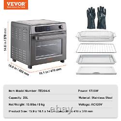 VEVOR Four à convection en acier inoxydable 12 en 1 Air Fryer Toaster Oven 25L 1700W